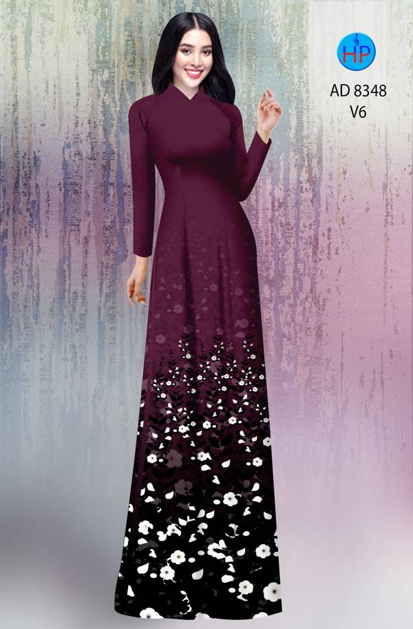 Vải Áo Dài Hoa In 3D kiểu mới AD 8348