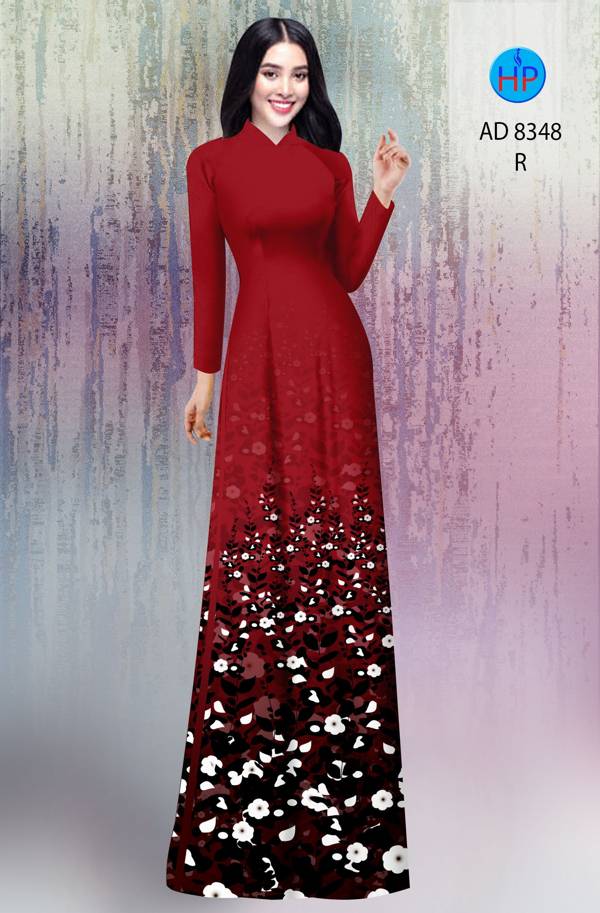 Vải Áo Dài Hoa In 3D kiểu mới AD 8348