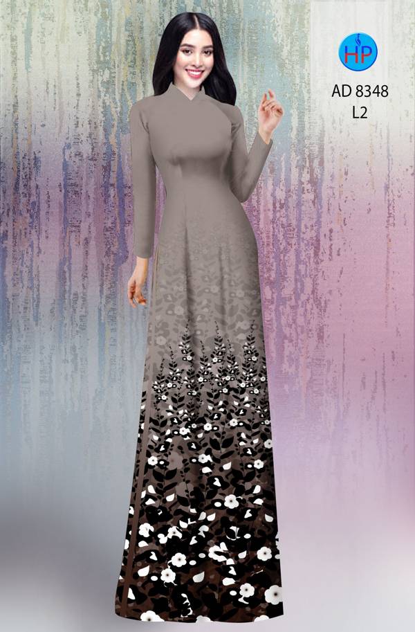 Vải Áo Dài Hoa In 3D kiểu mới AD 8348