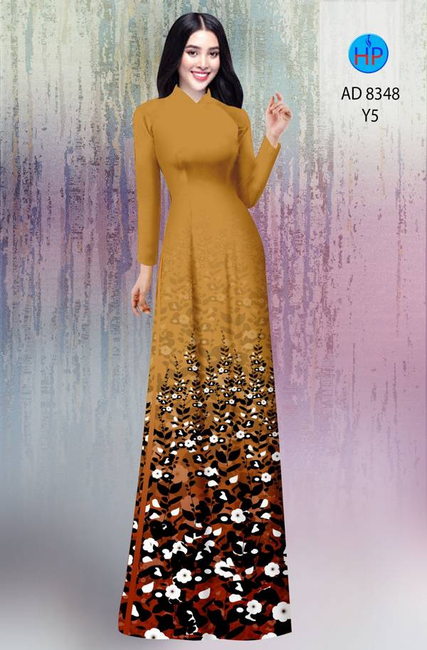 Vải Áo Dài Hoa In 3D kiểu mới AD 8348