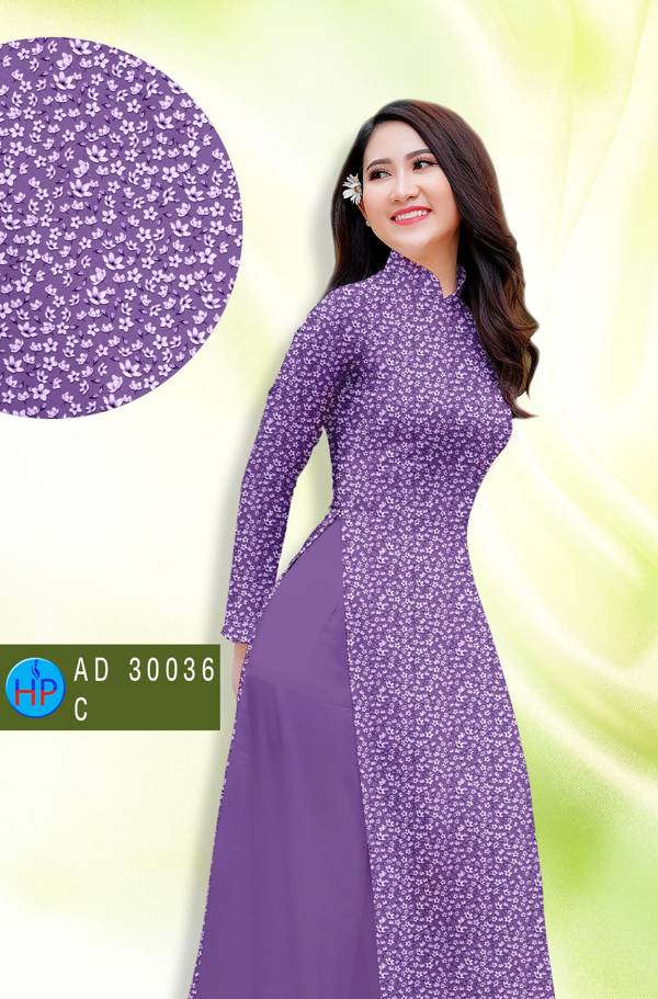 Vải Áo Dài Hoa Nhí thiết kế 2021 AD 30036