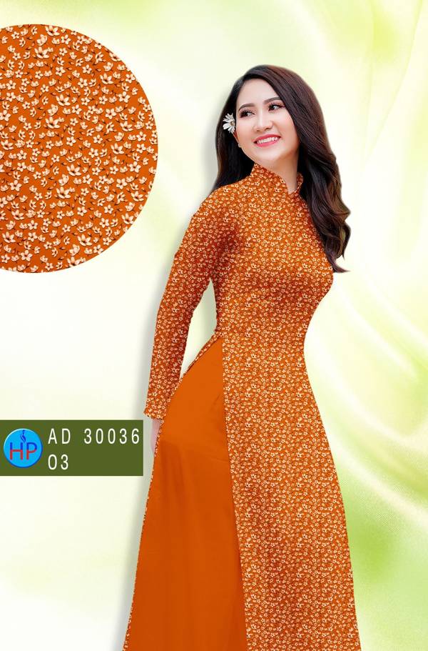 Vải Áo Dài Hoa Nhí thiết kế 2021 AD 30036