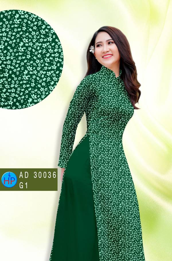 Vải Áo Dài Hoa Nhí thiết kế 2021 AD 30036
