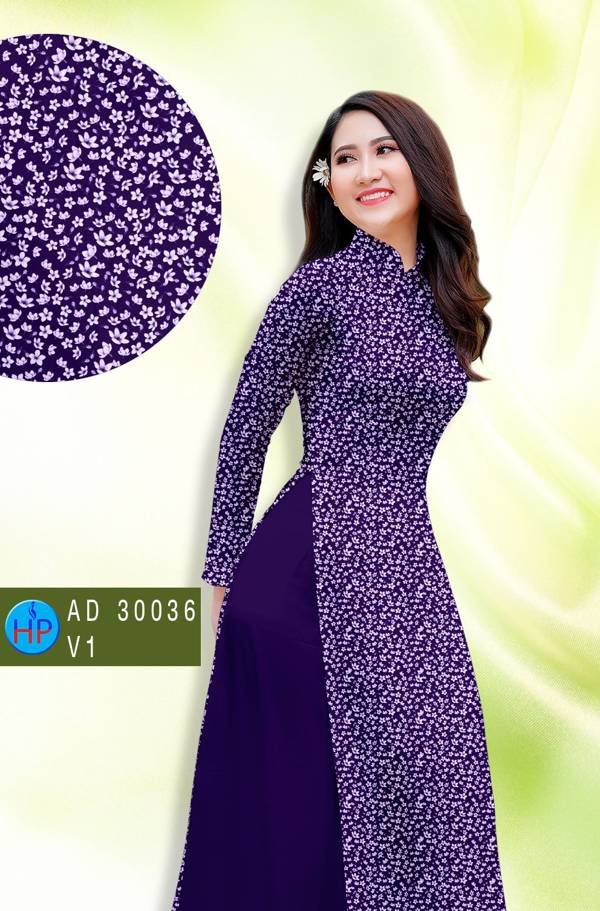 Vải Áo Dài Hoa Nhí thiết kế 2021 AD 30036