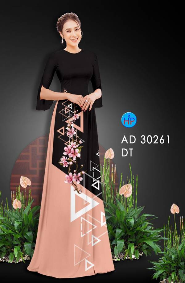 Vải Áo Dài Hoa Đào kiểu mới AD 30261