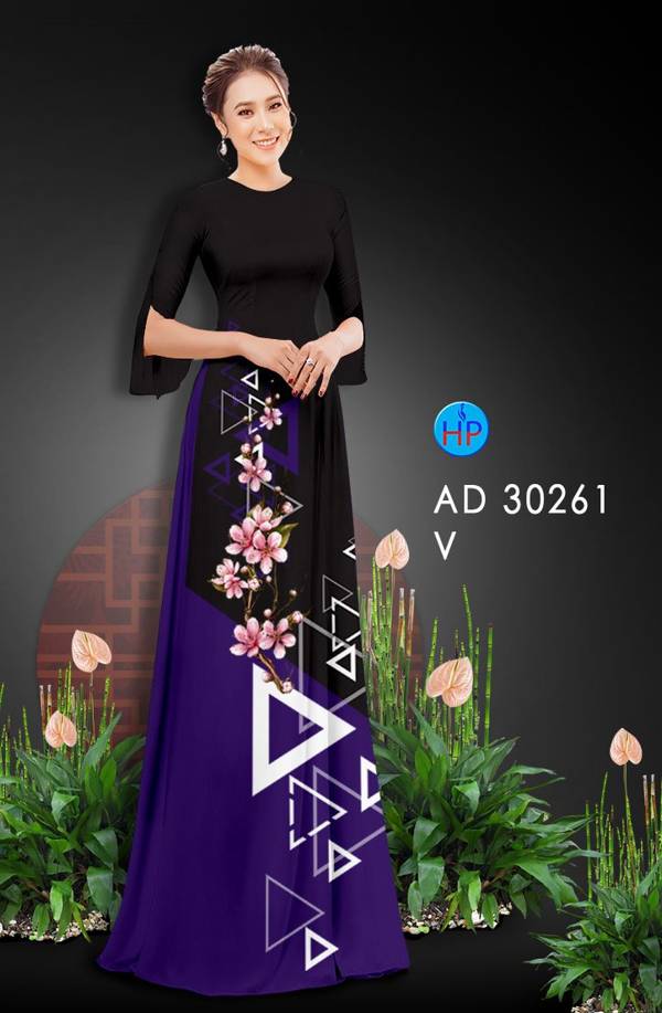 Vải Áo Dài Hoa Đào kiểu mới AD 30261