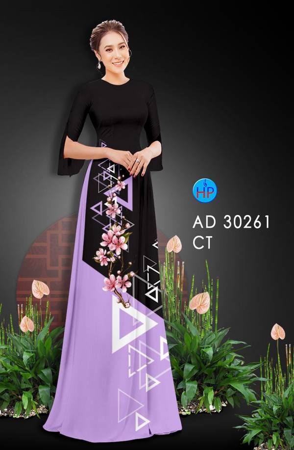 Vải Áo Dài Hoa Đào kiểu mới AD 30261