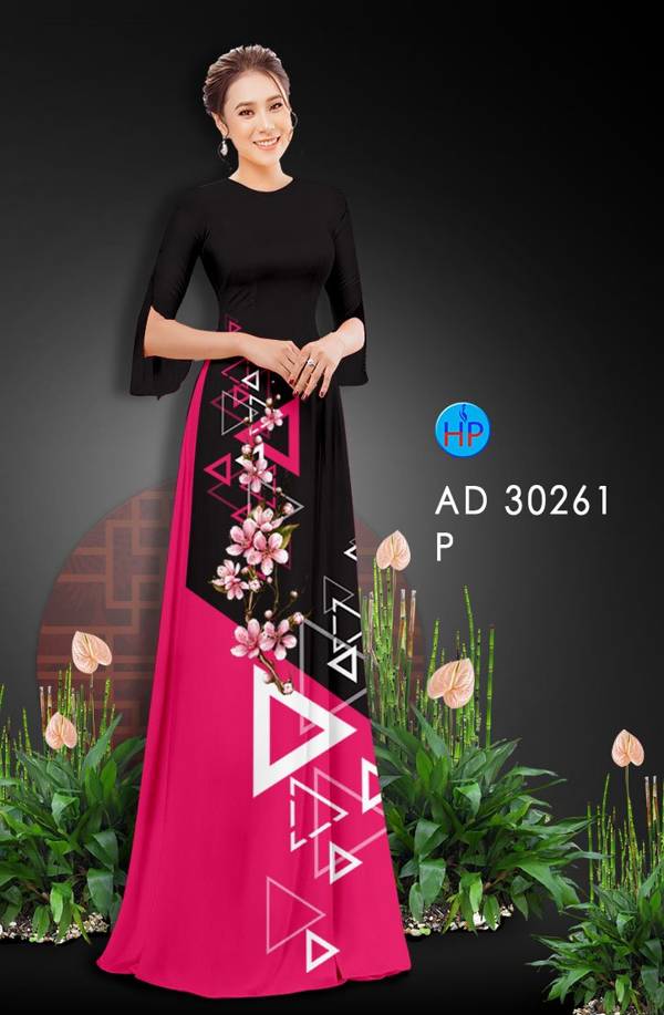Vải Áo Dài Hoa Đào kiểu mới AD 30261