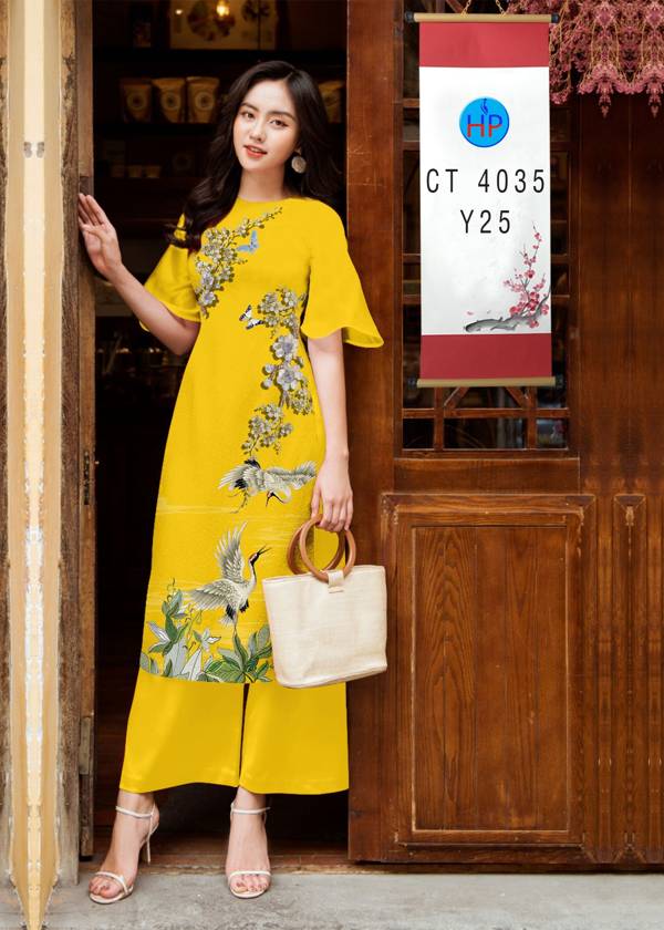 Vải Áo Dài Hoa in 3D thiết kế 2021 AD 4035