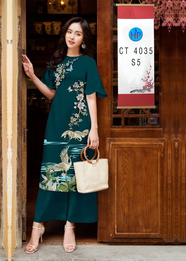 Vải Áo Dài Hoa in 3D thiết kế 2021 AD 4035