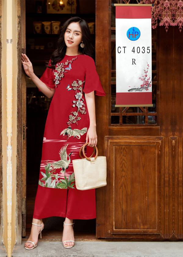 Vải Áo Dài Hoa in 3D thiết kế 2021 AD 4035