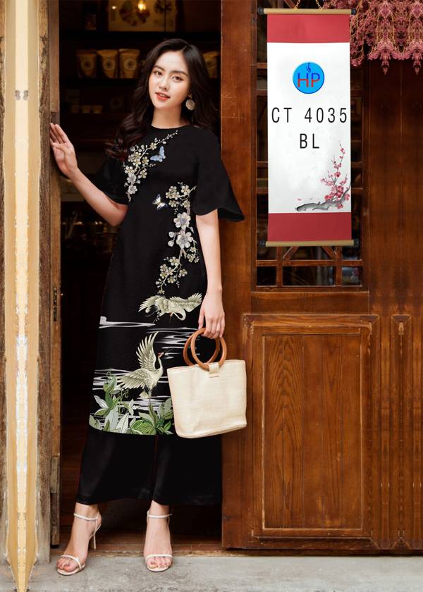 Vải Áo Dài Hoa in 3D thiết kế 2021 AD 4035