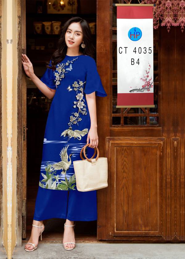 Vải Áo Dài Hoa in 3D thiết kế 2021 AD 4035