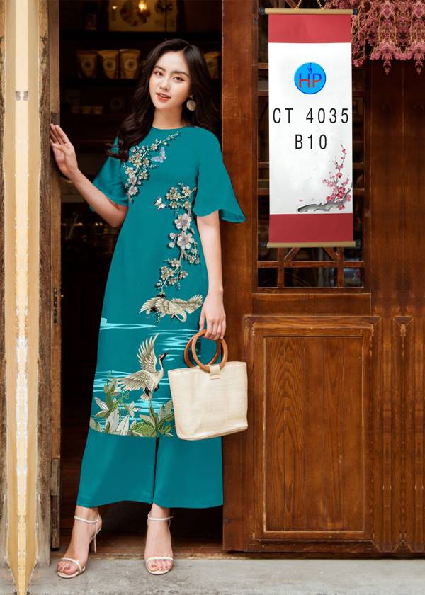 Vải Áo Dài Hoa in 3D thiết kế 2021 AD 4035