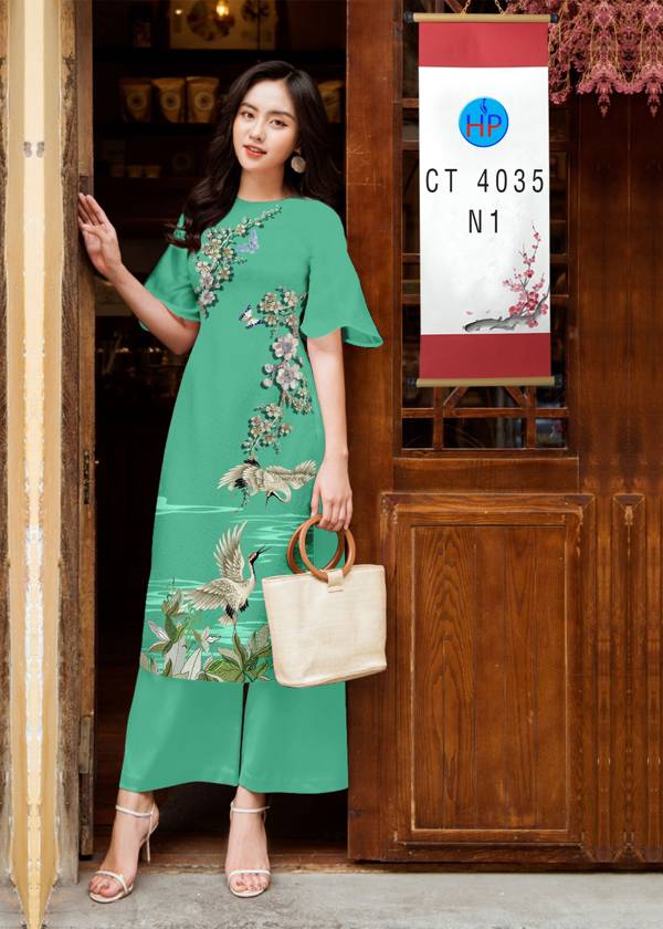 Vải Áo Dài Hoa in 3D thiết kế 2021 AD 4035