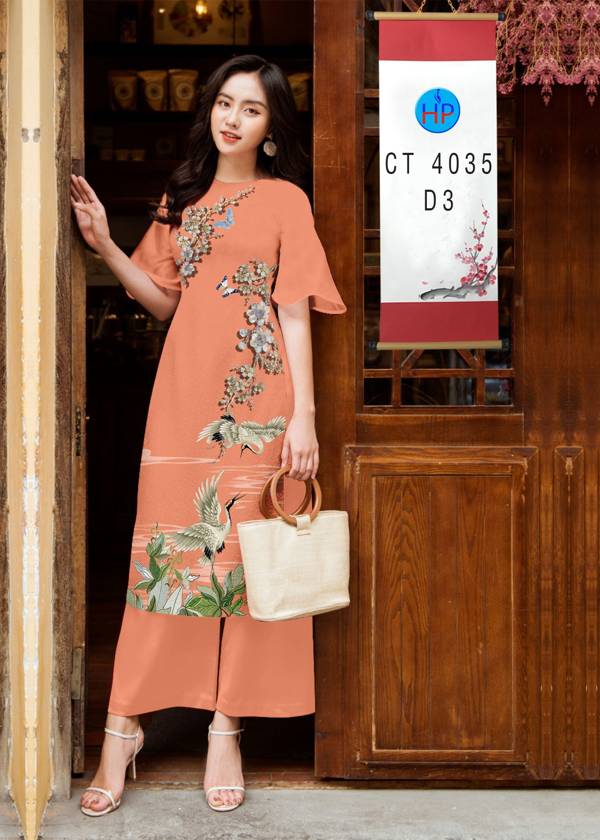 Vải Áo Dài Hoa in 3D thiết kế 2021 AD 4035