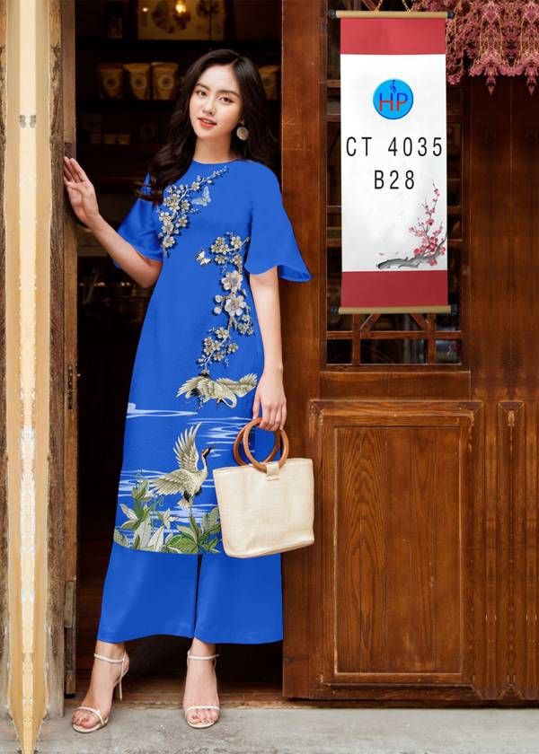 Vải Áo Dài Hoa in 3D thiết kế 2021 AD 4035