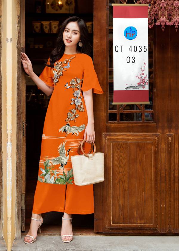 Vải Áo Dài Hoa in 3D thiết kế 2021 AD 4035