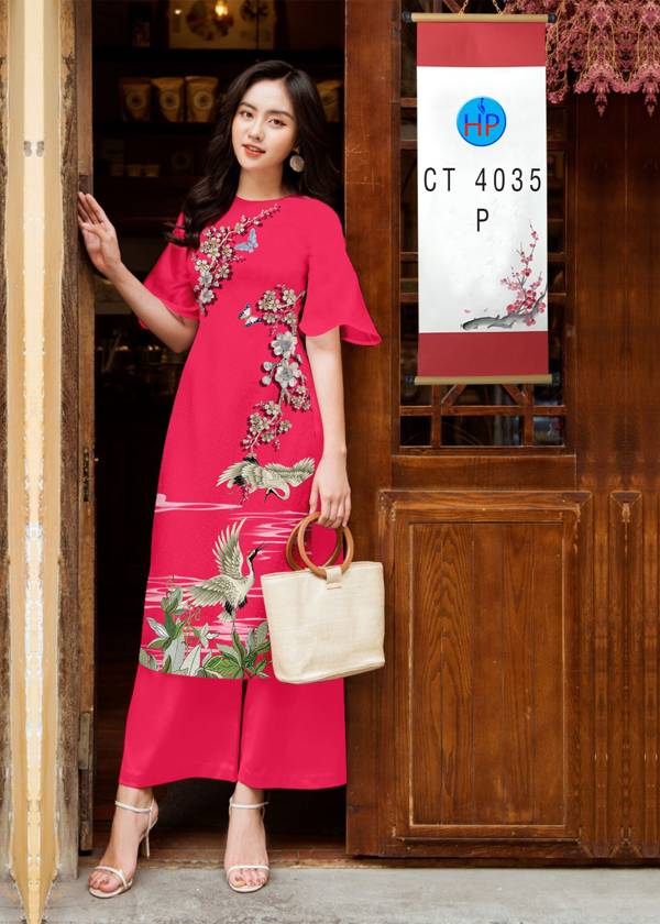Vải Áo Dài Hoa in 3D thiết kế 2021 AD 4035
