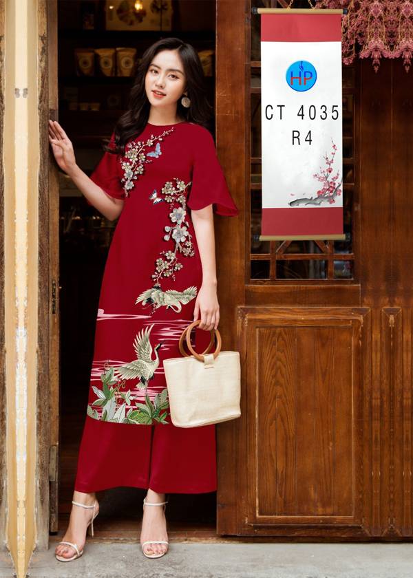 Vải Áo Dài Hoa in 3D thiết kế 2021 AD 4035