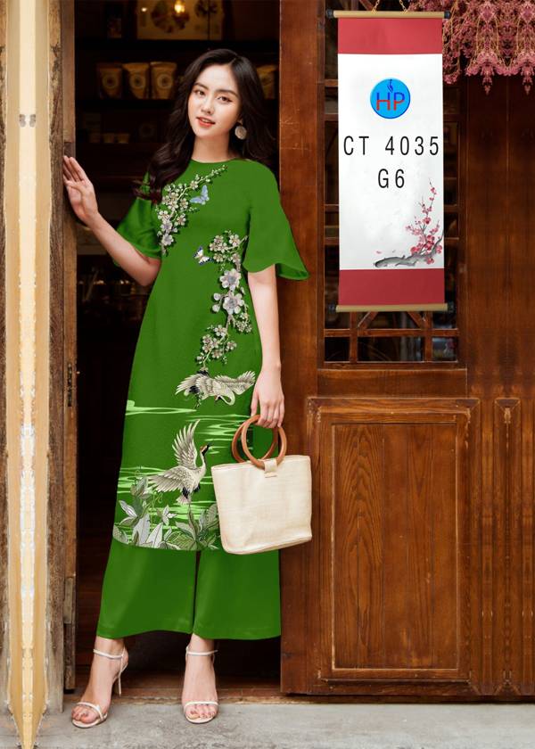 Vải Áo Dài Hoa in 3D thiết kế 2021 AD 4035
