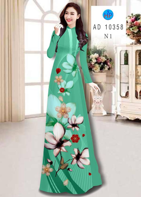 Vải Áo Dài Hoa In 3D thiết kế 2021 AD 10358 36 Vải Áo Dài Hoa In 3D thiết kế 2021 AD 10358