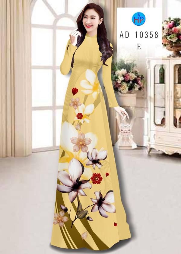 Vải Áo Dài Hoa In 3D thiết kế 2021 AD 10358 43 Vải Áo Dài Hoa In 3D thiết kế 2021 AD 10358