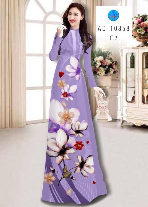 Vải Áo Dài Hoa In 3D thiết kế 2021 AD 10358 41 Vải Áo Dài Hoa In 3D thiết kế 2021 AD 10358