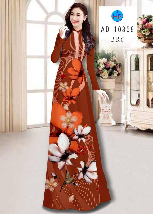 Vải Áo Dài Hoa In 3D thiết kế 2021 AD 10358 40 Vải Áo Dài Hoa In 3D thiết kế 2021 AD 10358