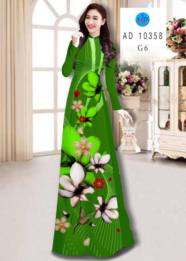 Vải Áo Dài Hoa In 3D thiết kế 2021 AD 10358 44 Vải Áo Dài Hoa In 3D thiết kế 2021 AD 10358