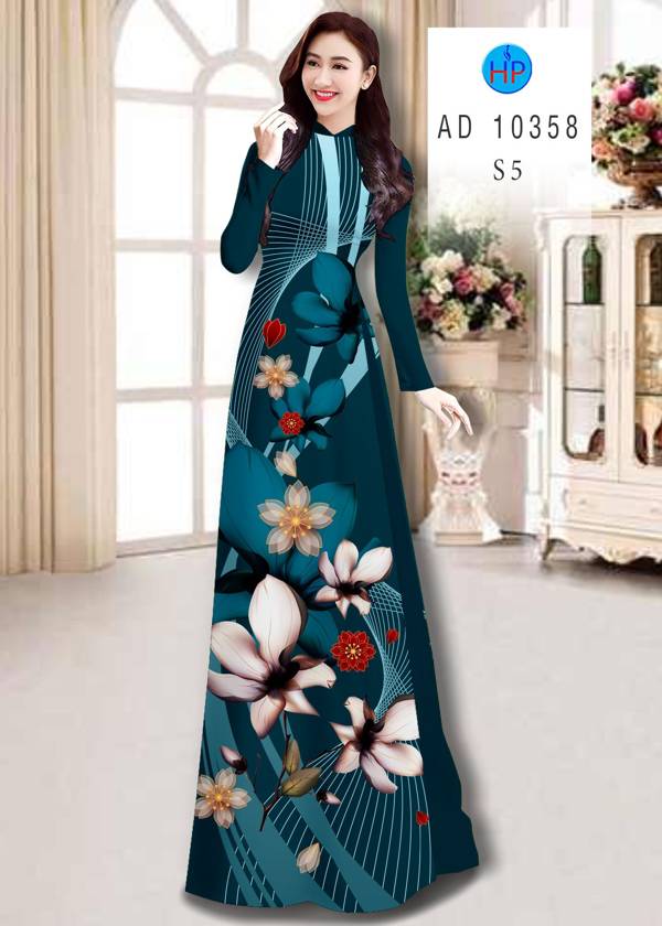 Vải Áo Dài Hoa In 3D thiết kế 2021 AD 10358 48 Vải Áo Dài Hoa In 3D thiết kế 2021 AD 10358