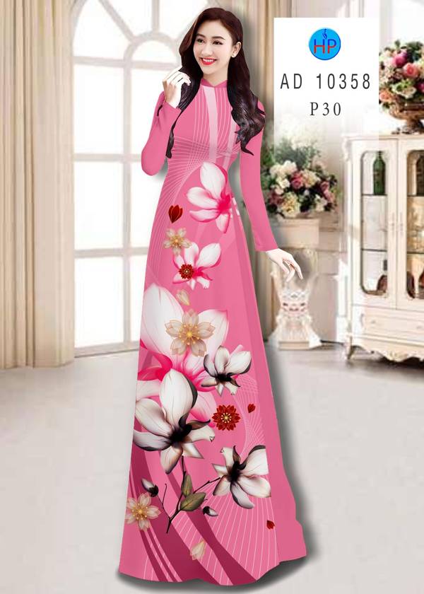 Vải Áo Dài Hoa In 3D thiết kế 2021 AD 10358 47 Vải Áo Dài Hoa In 3D thiết kế 2021 AD 10358