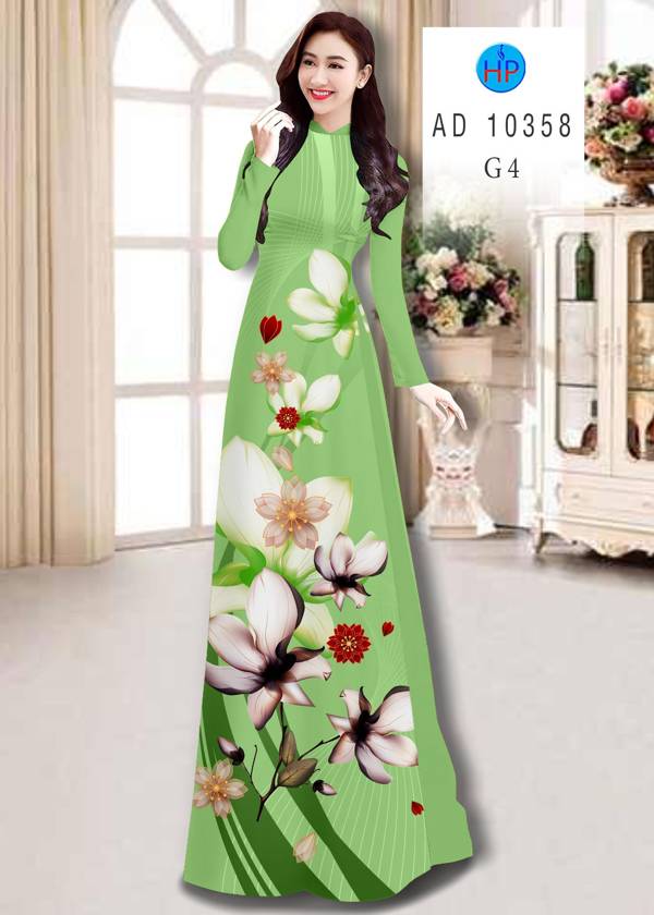 Vải Áo Dài Hoa In 3D thiết kế 2021 AD 10358 45 Vải Áo Dài Hoa In 3D thiết kế 2021 AD 10358