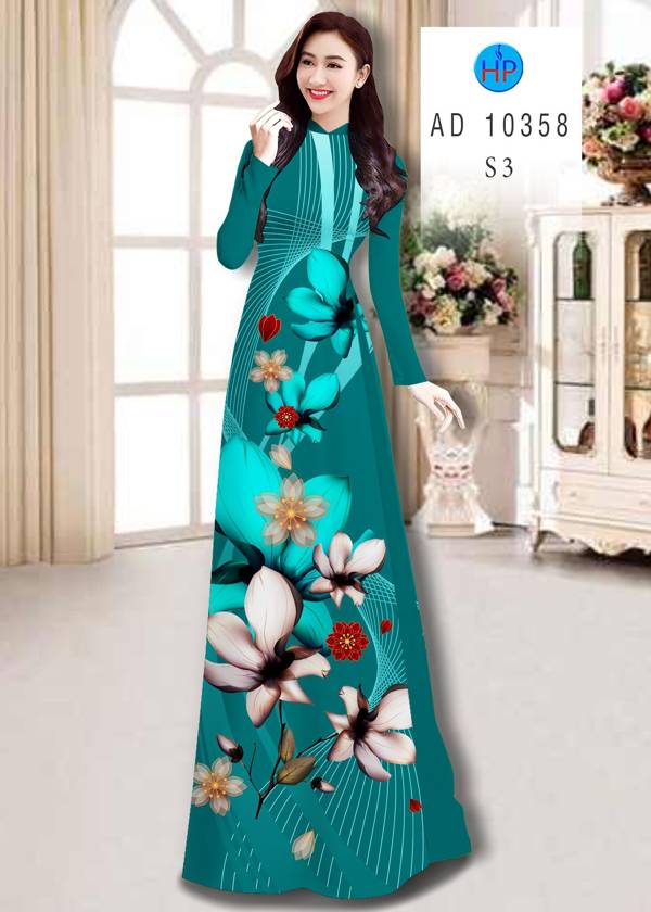 Vải Áo Dài Hoa In 3D thiết kế 2021 AD 10358 51 Vải Áo Dài Hoa In 3D thiết kế 2021 AD 10358