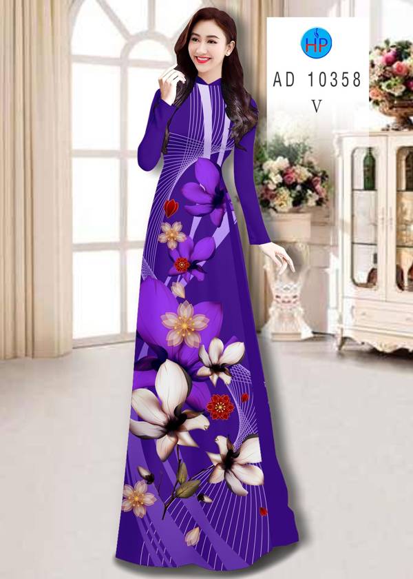 Vải Áo Dài Hoa In 3D thiết kế 2021 AD 10358 52 Vải Áo Dài Hoa In 3D thiết kế 2021 AD 10358
