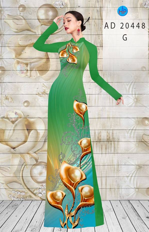 Vải Áo Dài Hoa Ly kiểu mới AD 20448 38 Vải Áo Dài Hoa Ly kiểu mới AD 20448