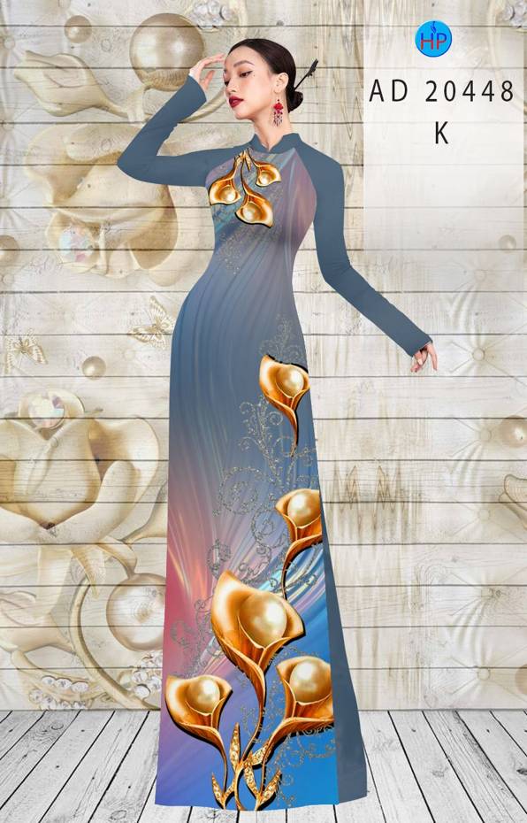 Vải Áo Dài Hoa Ly kiểu mới AD 20448 39 Vải Áo Dài Hoa Ly kiểu mới AD 20448