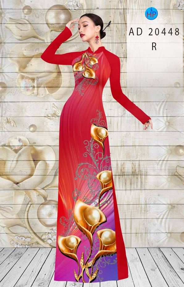 Vải Áo Dài Hoa Ly kiểu mới AD 20448 43 Vải Áo Dài Hoa Ly kiểu mới AD 20448