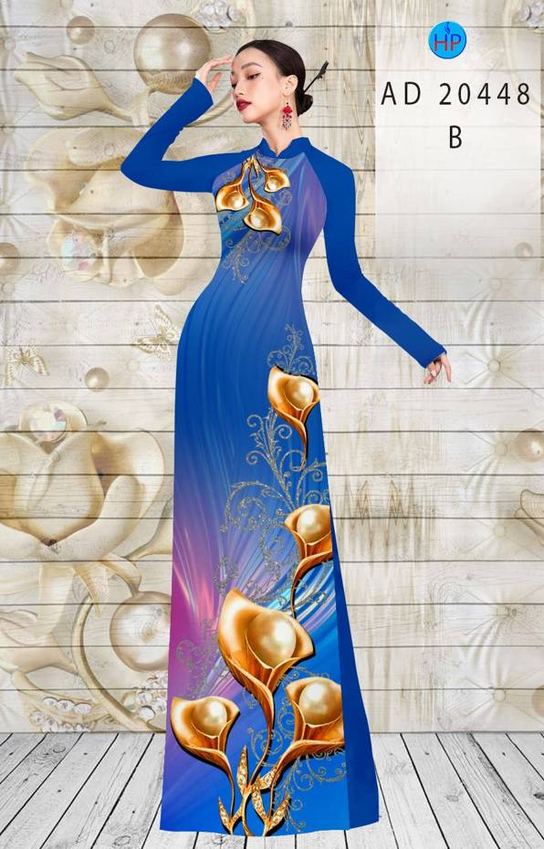Vải Áo Dài Hoa Ly kiểu mới AD 20448 44 Vải Áo Dài Hoa Ly kiểu mới AD 20448