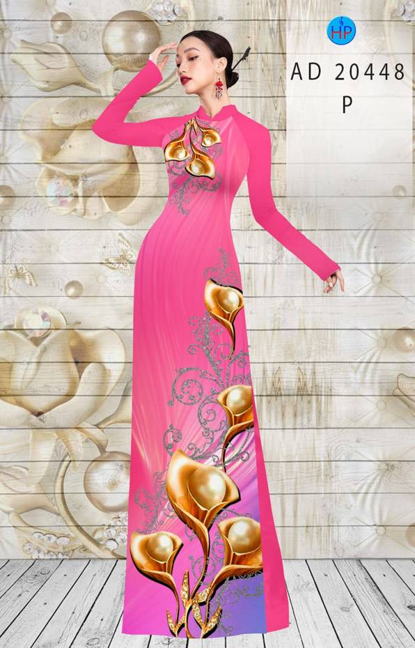 Vải Áo Dài Hoa Ly kiểu mới AD 20448 46 Vải Áo Dài Hoa Ly kiểu mới AD 20448