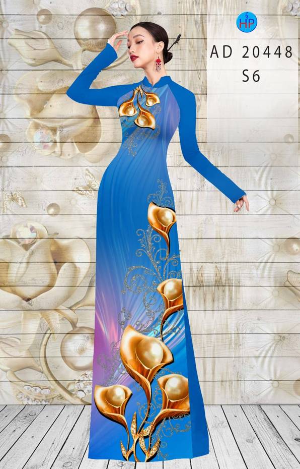 Vải Áo Dài Hoa Ly kiểu mới AD 20448 50 Vải Áo Dài Hoa Ly kiểu mới AD 20448