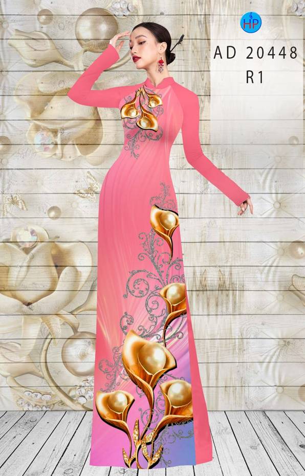 Vải Áo Dài Hoa Ly kiểu mới AD 20448 51 Vải Áo Dài Hoa Ly kiểu mới AD 20448