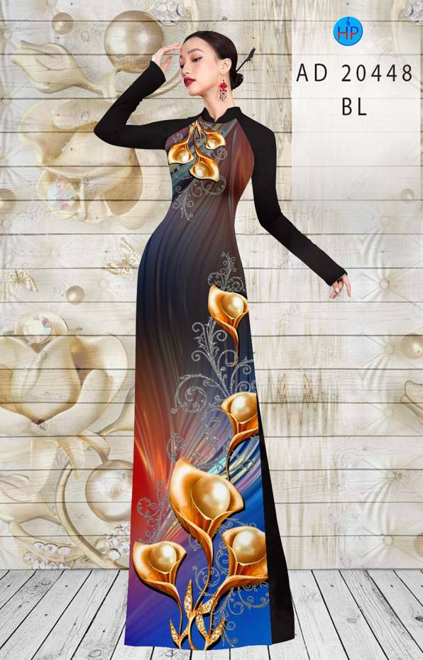 Vải Áo Dài Hoa Ly kiểu mới AD 20448 52 Vải Áo Dài Hoa Ly kiểu mới AD 20448