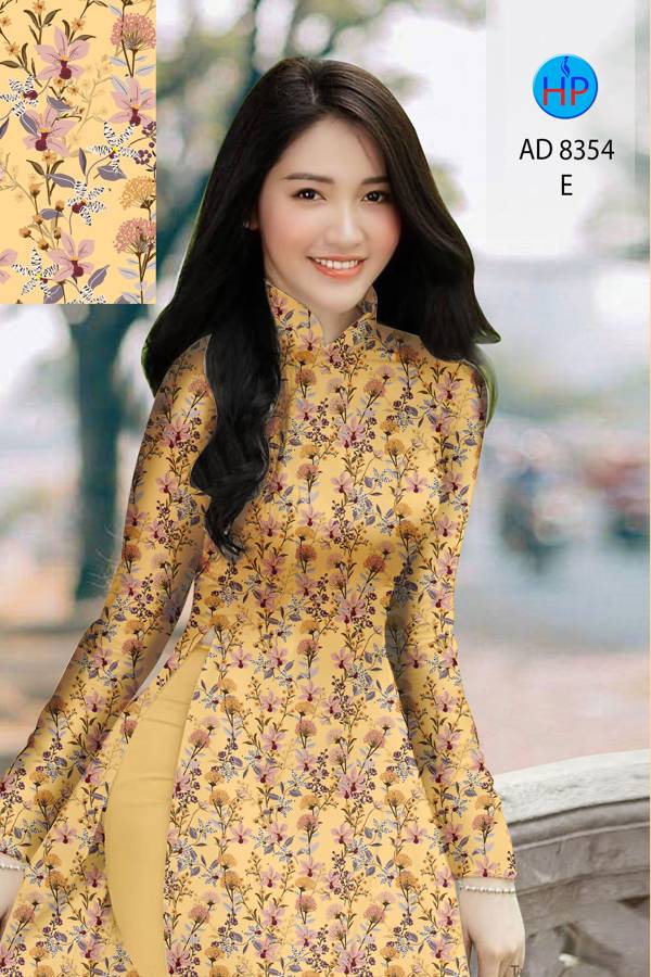 Vải Áo Dài Hoa Đều mới ra AD 8354 40 Vải Áo Dài Hoa Đều mới ra AD 8354