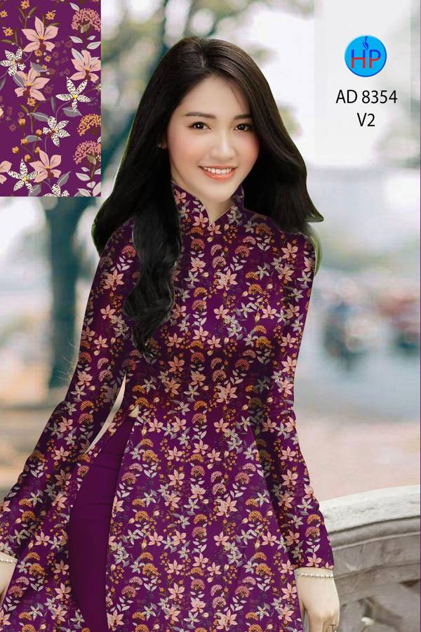 Vải Áo Dài Hoa Đều mới ra AD 8354 44 Vải Áo Dài Hoa Đều mới ra AD 8354