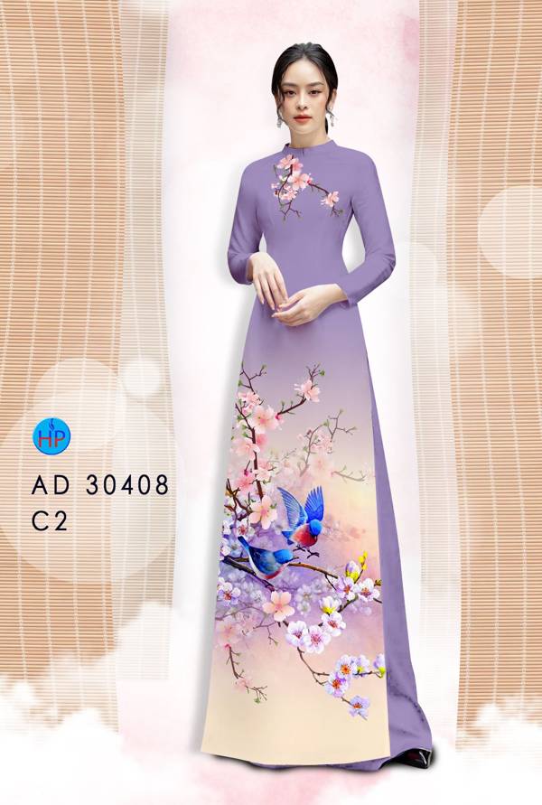 Vải Áo Dài Hoa Đào kiểu mới AD 30408 44 Vải Áo Dài Hoa Đào kiểu mới AD 30408