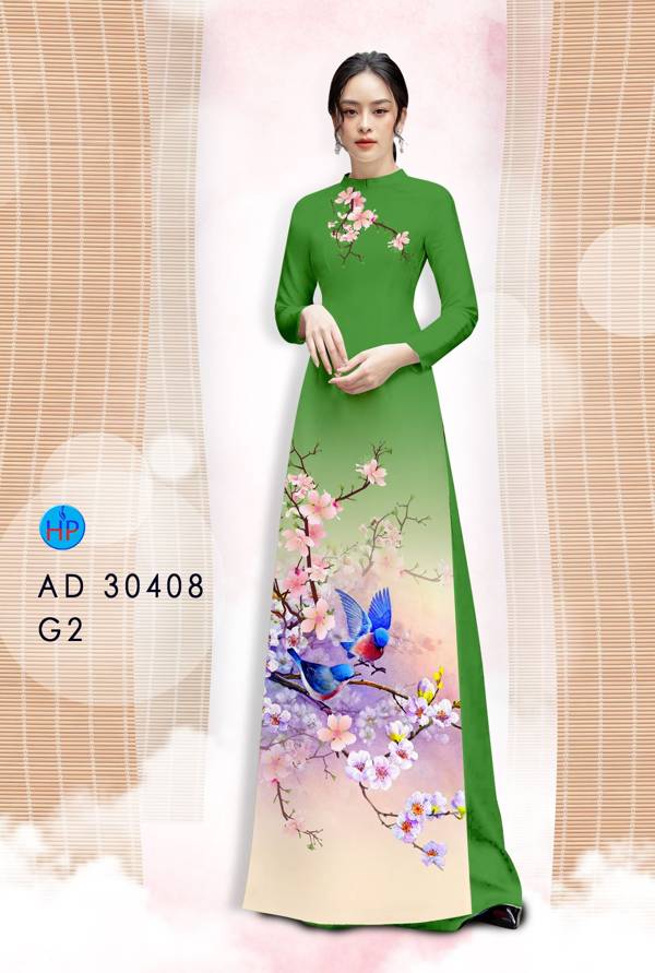 Vải Áo Dài Hoa Đào kiểu mới AD 30408 45 Vải Áo Dài Hoa Đào kiểu mới AD 30408