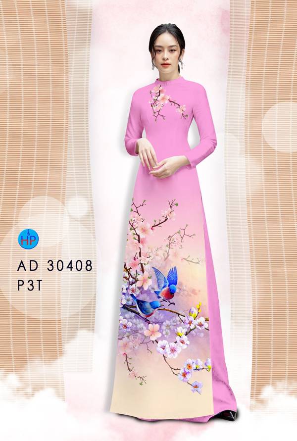 Vải Áo Dài Hoa Đào kiểu mới AD 30408 46 Vải Áo Dài Hoa Đào kiểu mới AD 30408
