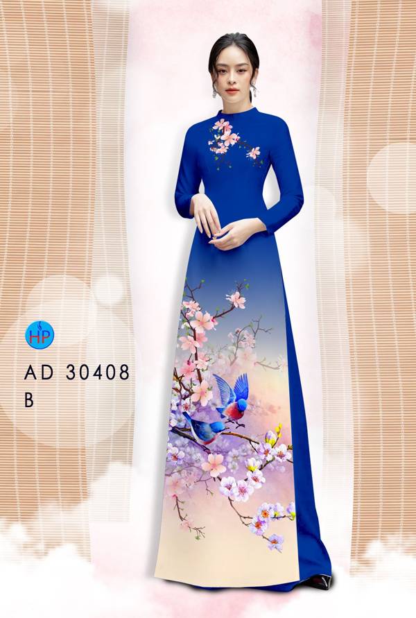 Vải Áo Dài Hoa Đào kiểu mới AD 30408 43 Vải Áo Dài Hoa Đào kiểu mới AD 30408