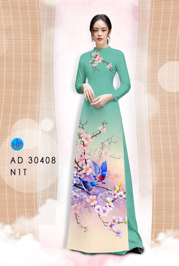 Vải Áo Dài Hoa Đào kiểu mới AD 30408 47 Vải Áo Dài Hoa Đào kiểu mới AD 30408